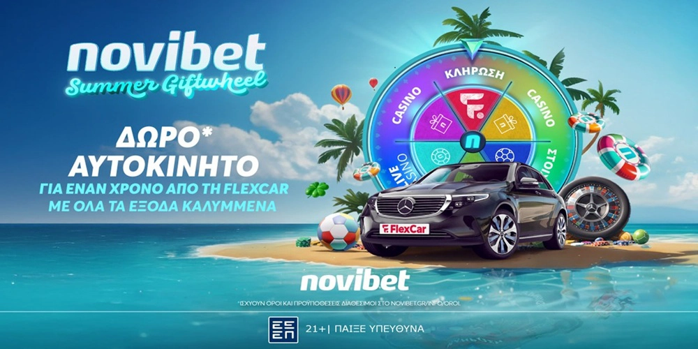 Novibet Δωροτροχός x FlexCar: Το ΔΩΡΟ* της χρονιάς!